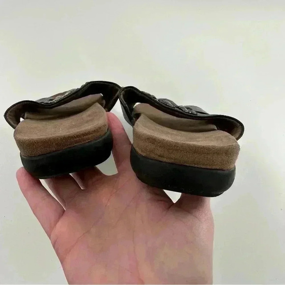 Natural soul Naturalizer amethyst sandals 8.5 black faux leather gem slides - Picture 9 of 13